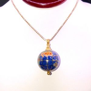 14kt Semi Precious Globe Pendant